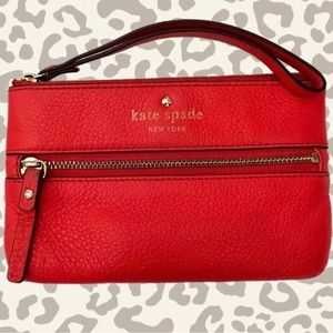 kate spade ♠️ red leather wristlet